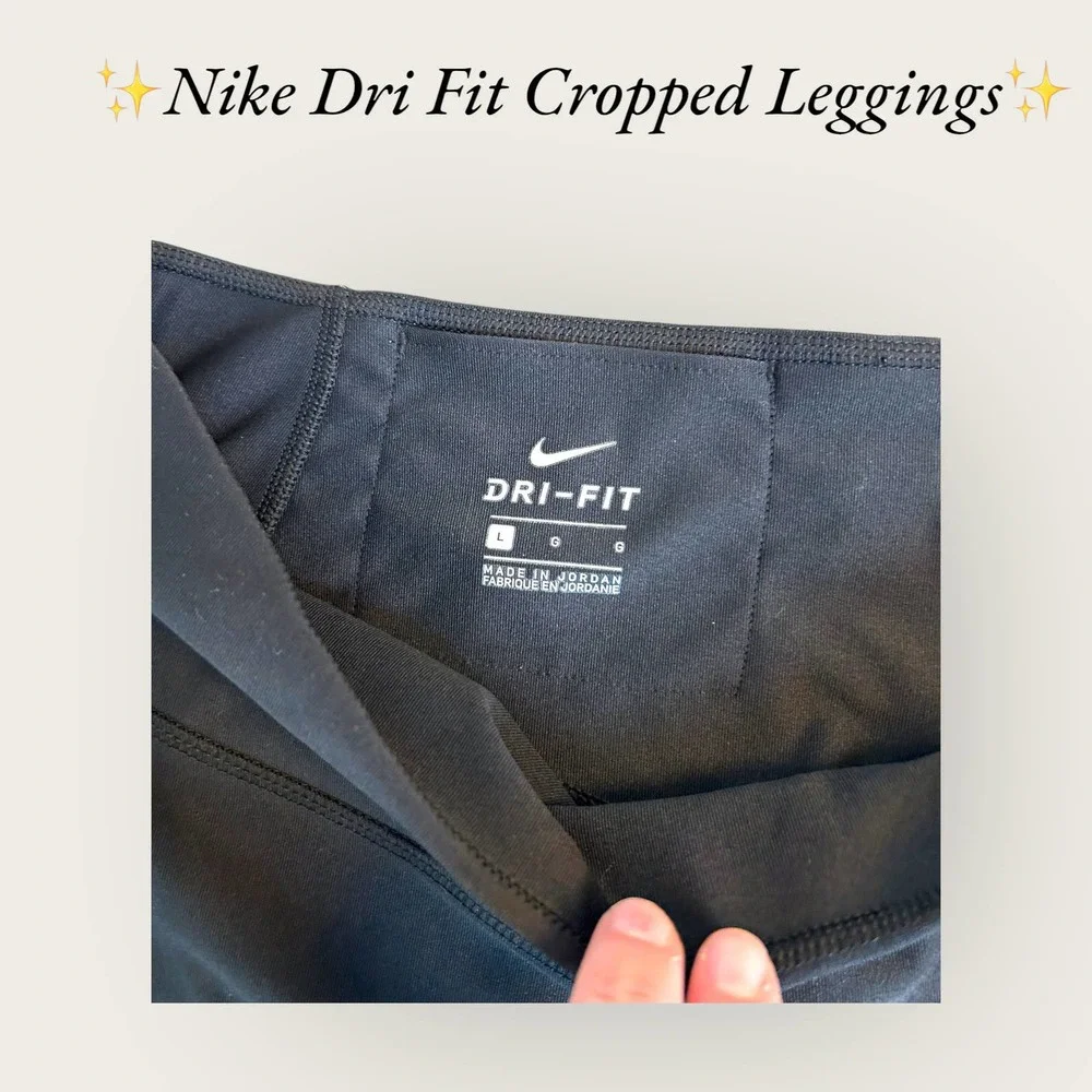 ✨Nike Dri‎ Fit Cropped Leggings in Black. Size Large✨ - Picture 5 of 7